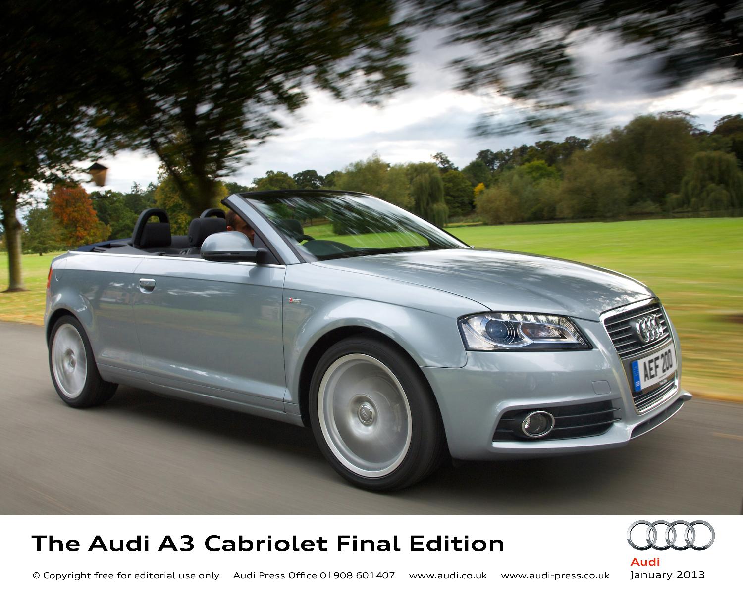 Audi A3 Cabriolet Final Edition 2013 front quarter