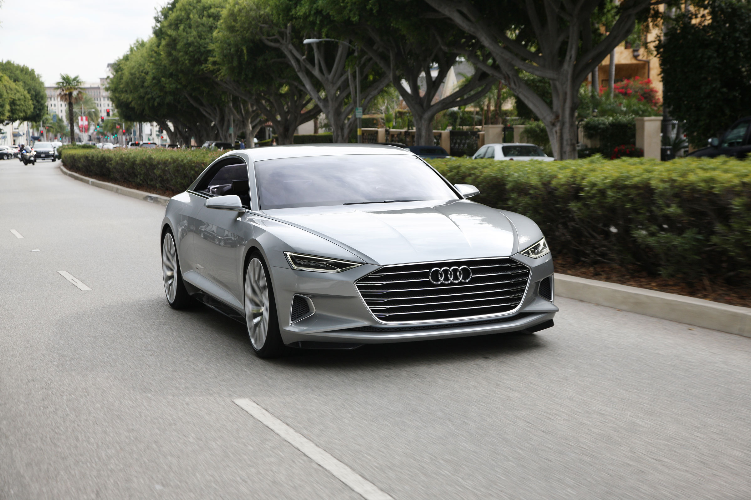 The Audi A9 - seen here in Prologue concept form - will be a sleek, luxurious and expensive grand touring coupe