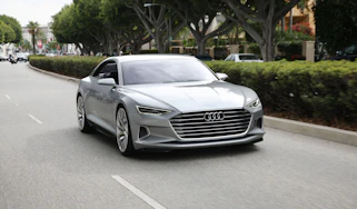 The Audi A9 - seen here in Prologue concept form - will be a sleek, luxurious and expensive grand touring coupe