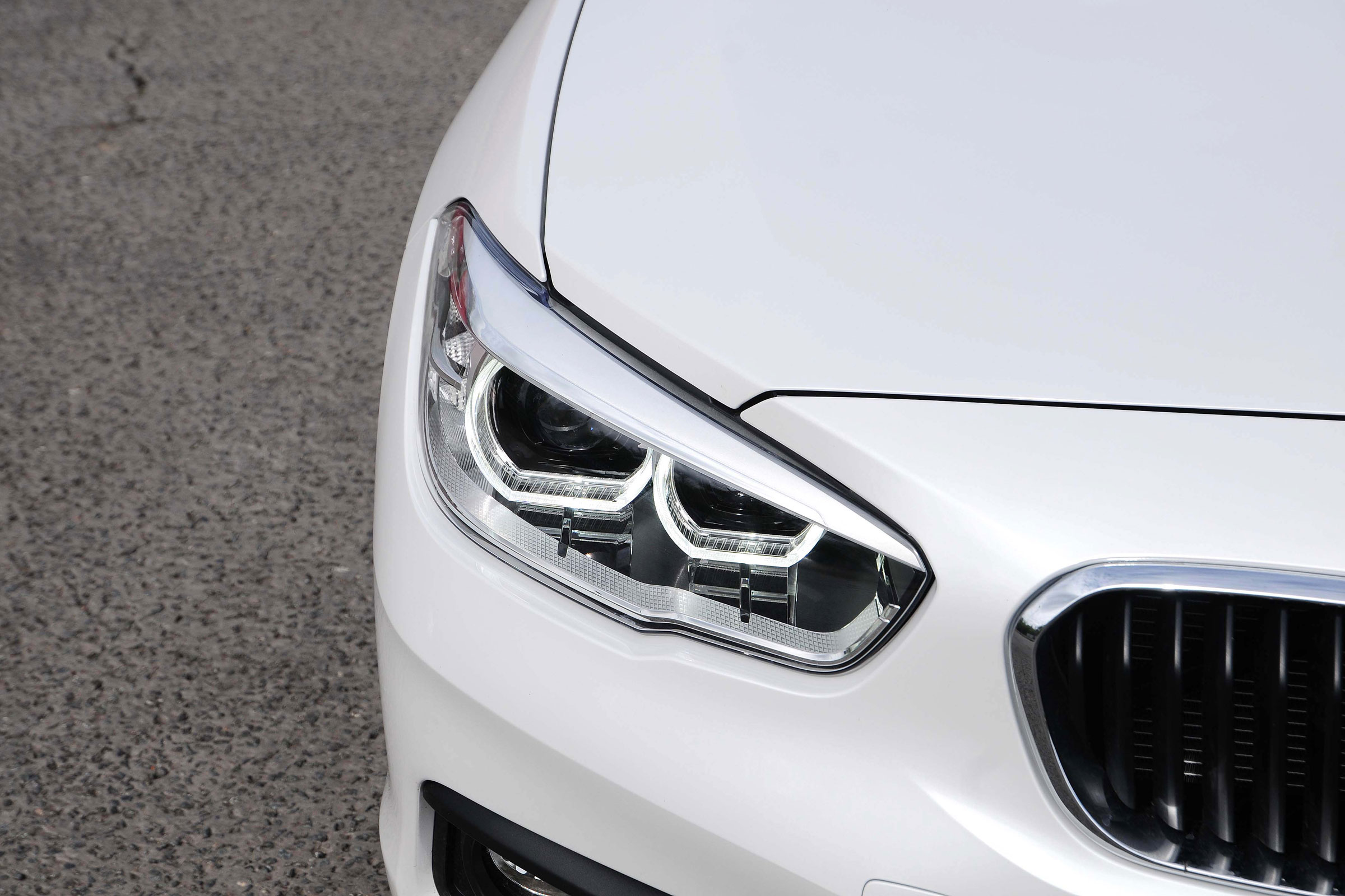 BMW's circular LED daytime running lights help distinguish it on the road