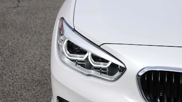 BMW's circular LED daytime running lights help distinguish it on the road