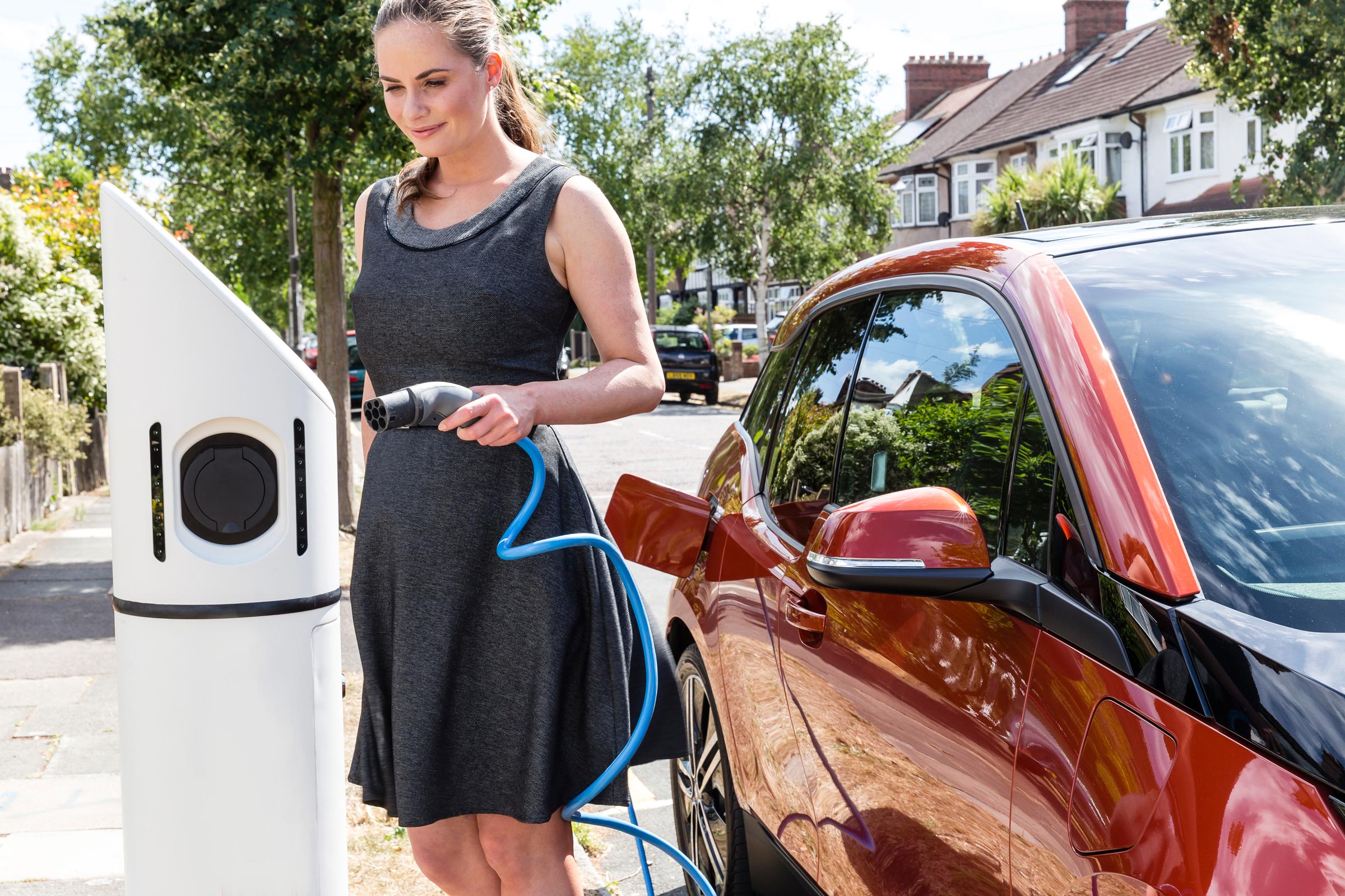 Electric car charging station 