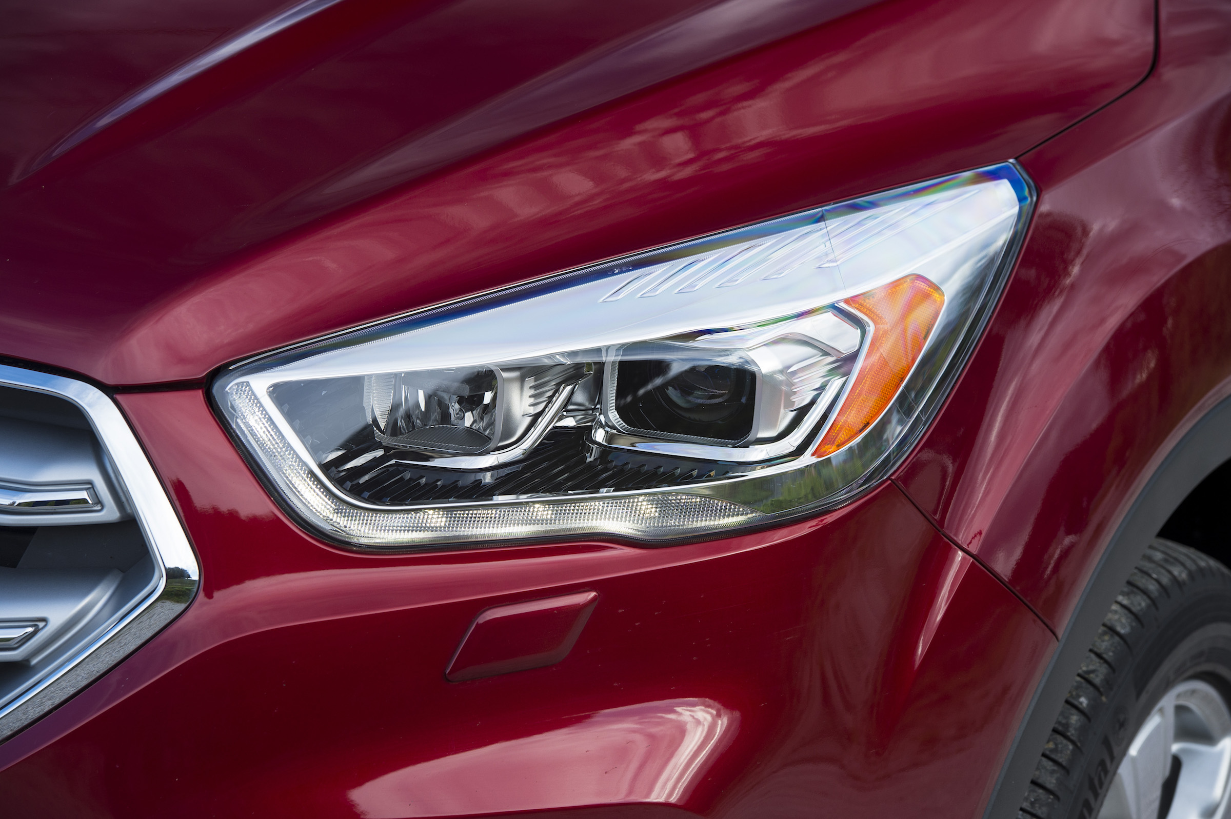 Sharp-looking, angular headlights are typically Ford