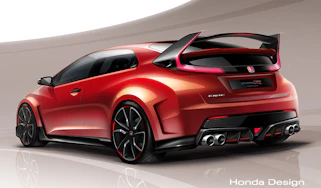 Honda Civic Type-R rear quarter sketch