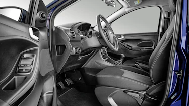 Four six-foot-tall adults can get reasonably comfortable inside the Ka+