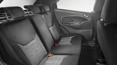 You sit upright in the Ka+, which prevents lounging out but ensures legroom is good