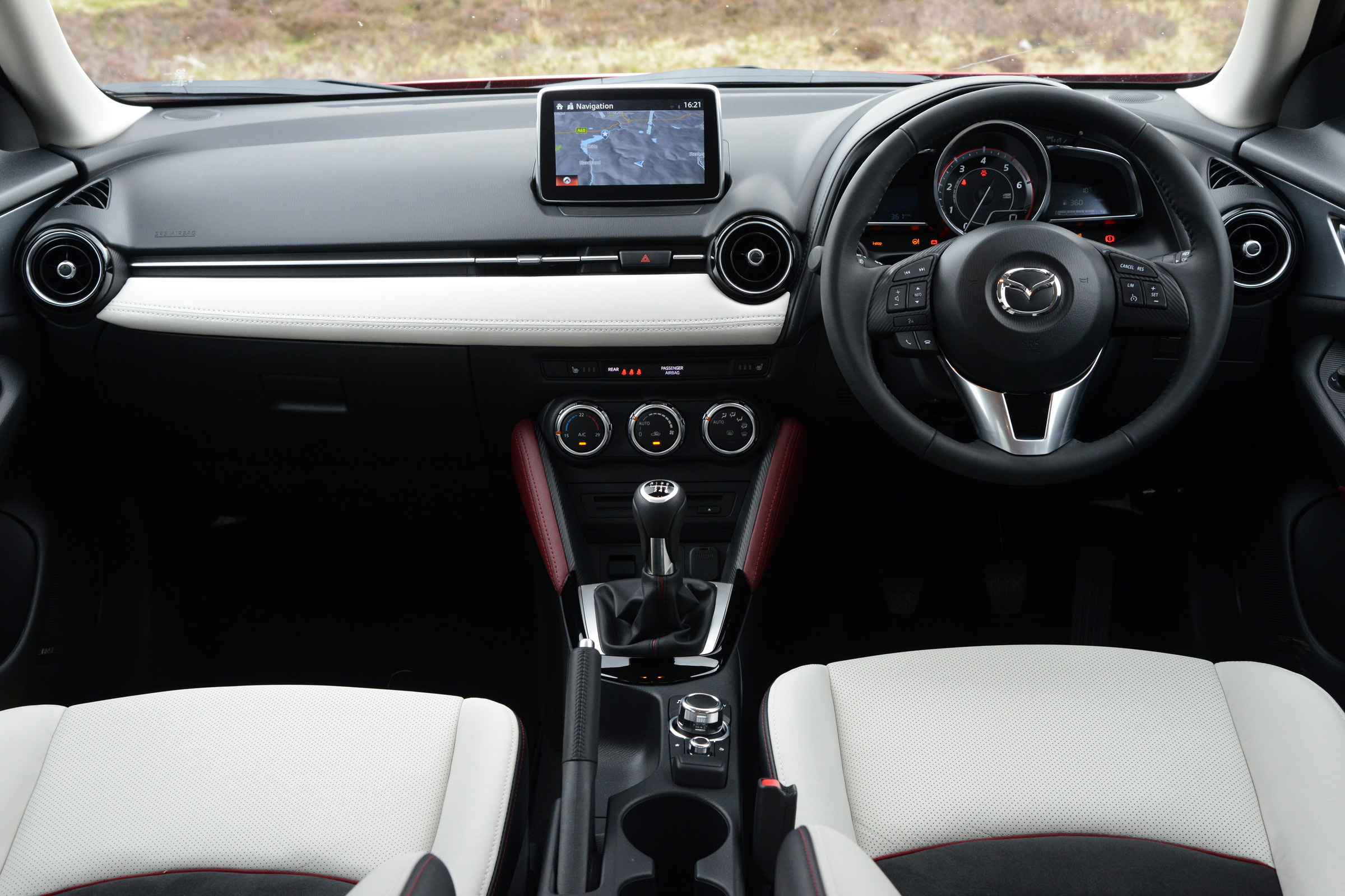 Material quality is high inside the CX-3, and there is an upmarket ambience.