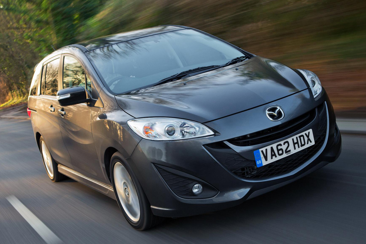 Mazda5 Venture 2013 front quarter on road news