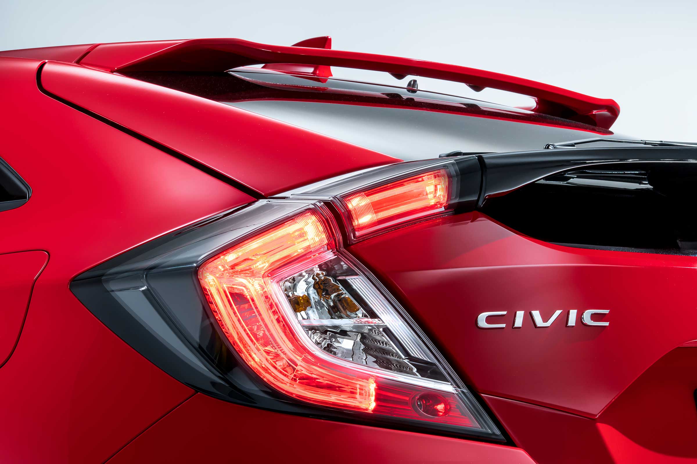 The rear lights of the new Honda Civic have a unique C-shaped light signature