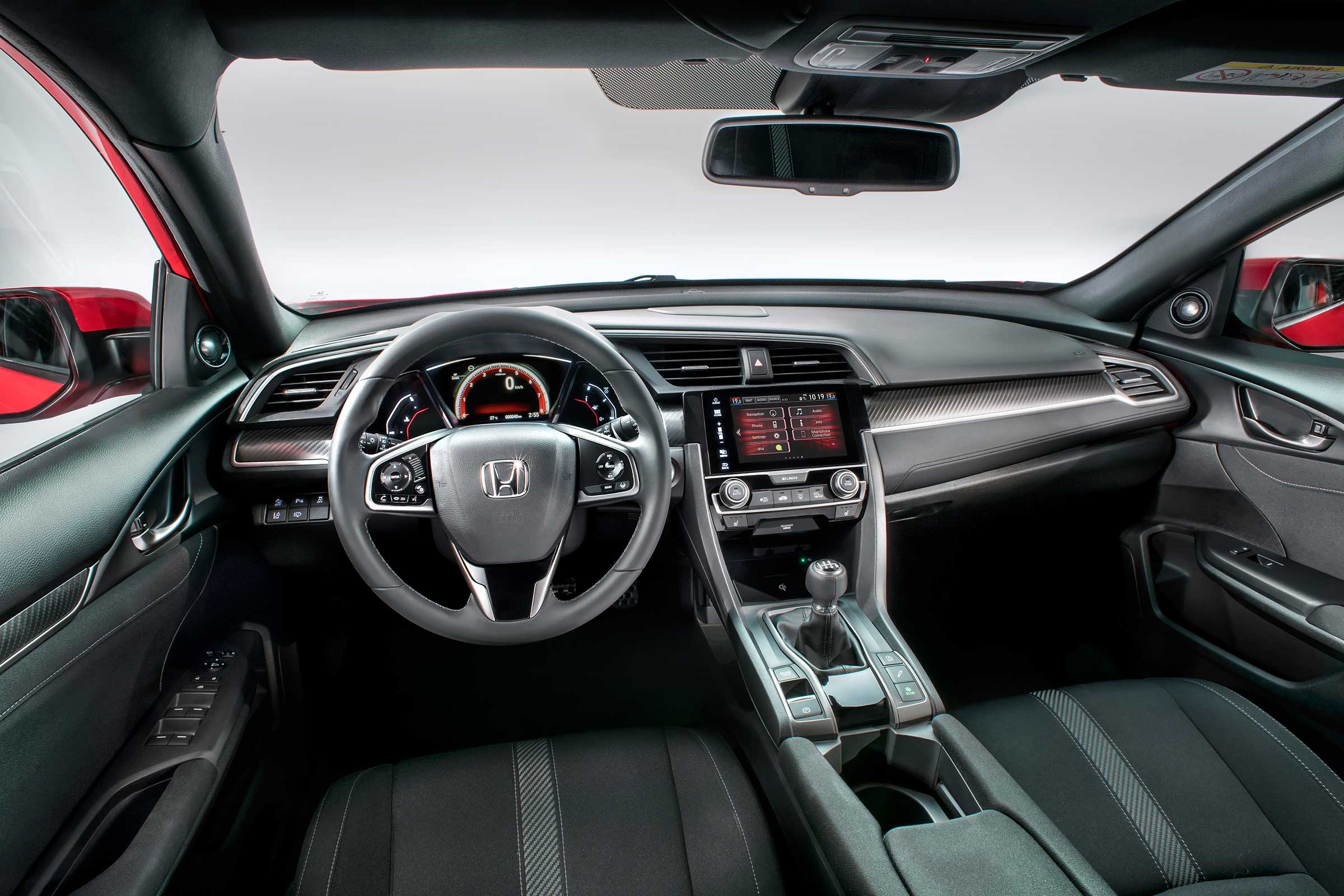 The Honda Civic dashboard is now horizontally arranged and not vertically tiered