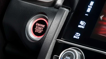 A sporty start stop button adds extra drama to the beginning of each journey.
