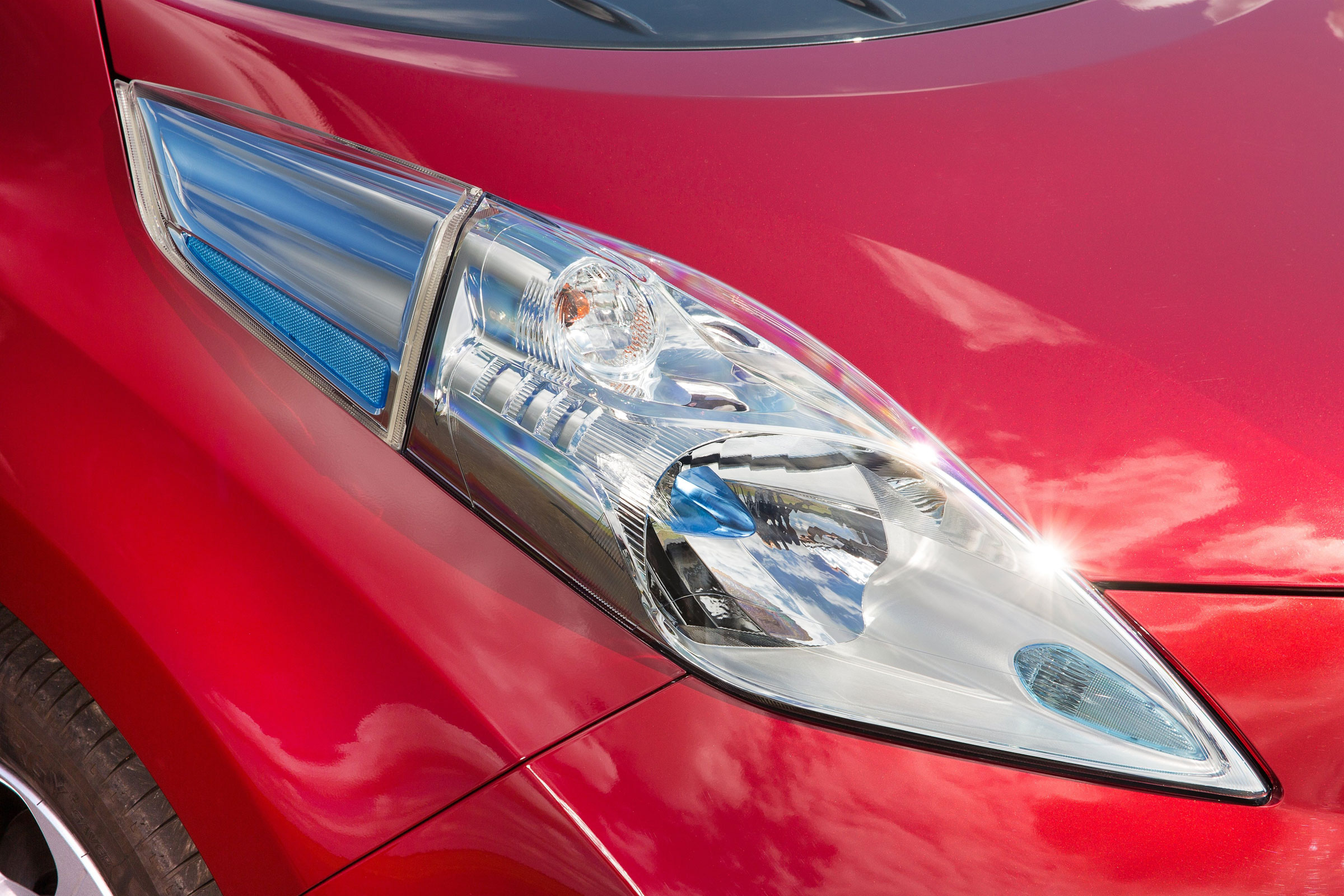 The Nissan Leaf's large headlights are one of its most distinctive features