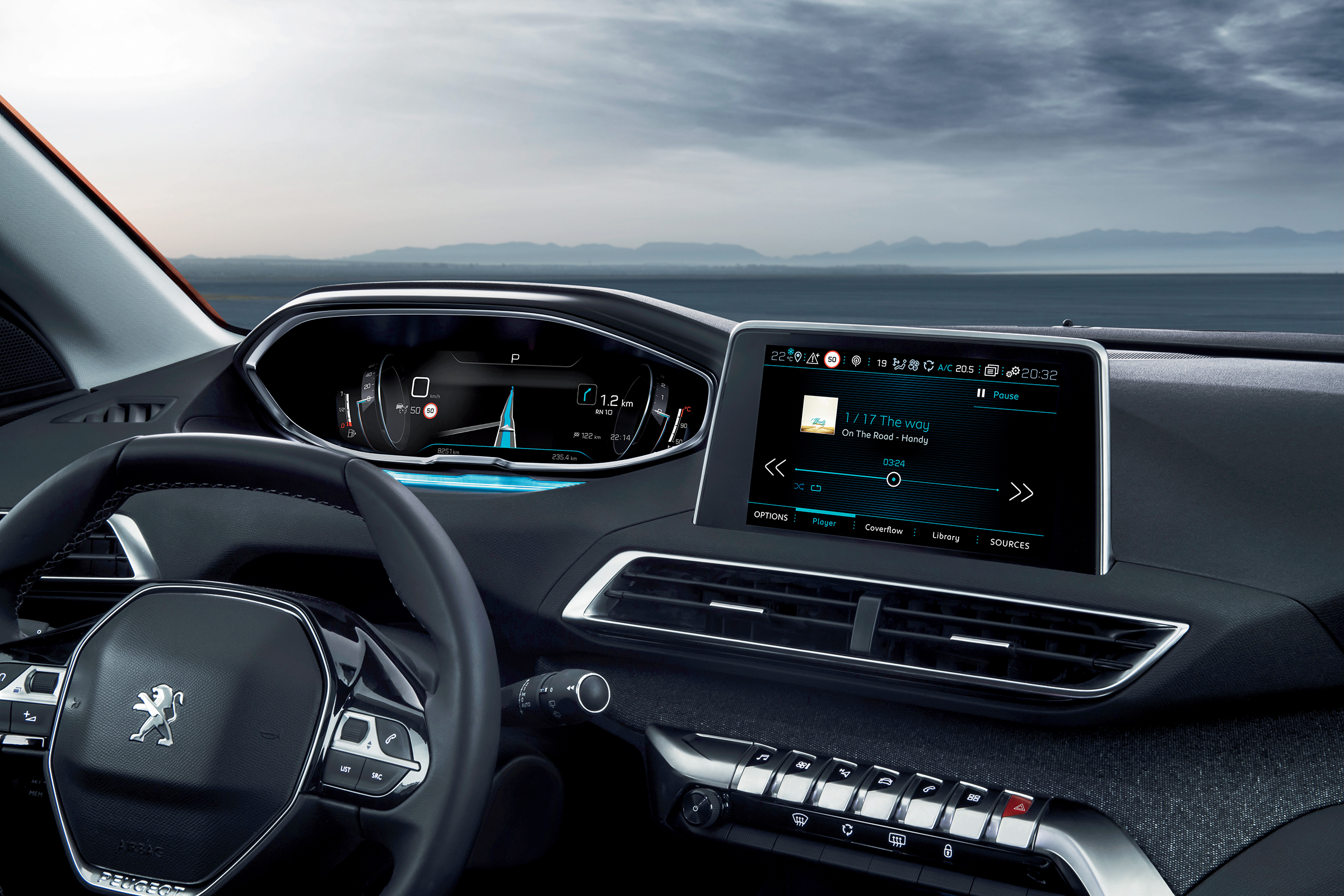 Advanced display technology is used in the Peugeot 3008's i-Cockpit instrument cluster