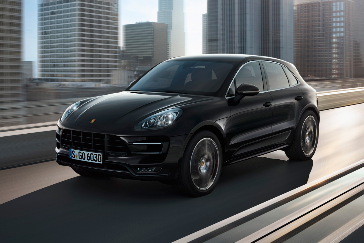 Porsche Macan SUV 2014 front quarter tracking