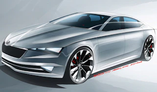 Skoda Vision C sketch front quarter