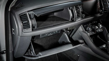 The Skoda Kodiaq's split-level glovebox is just one of the clever interior storage spaces