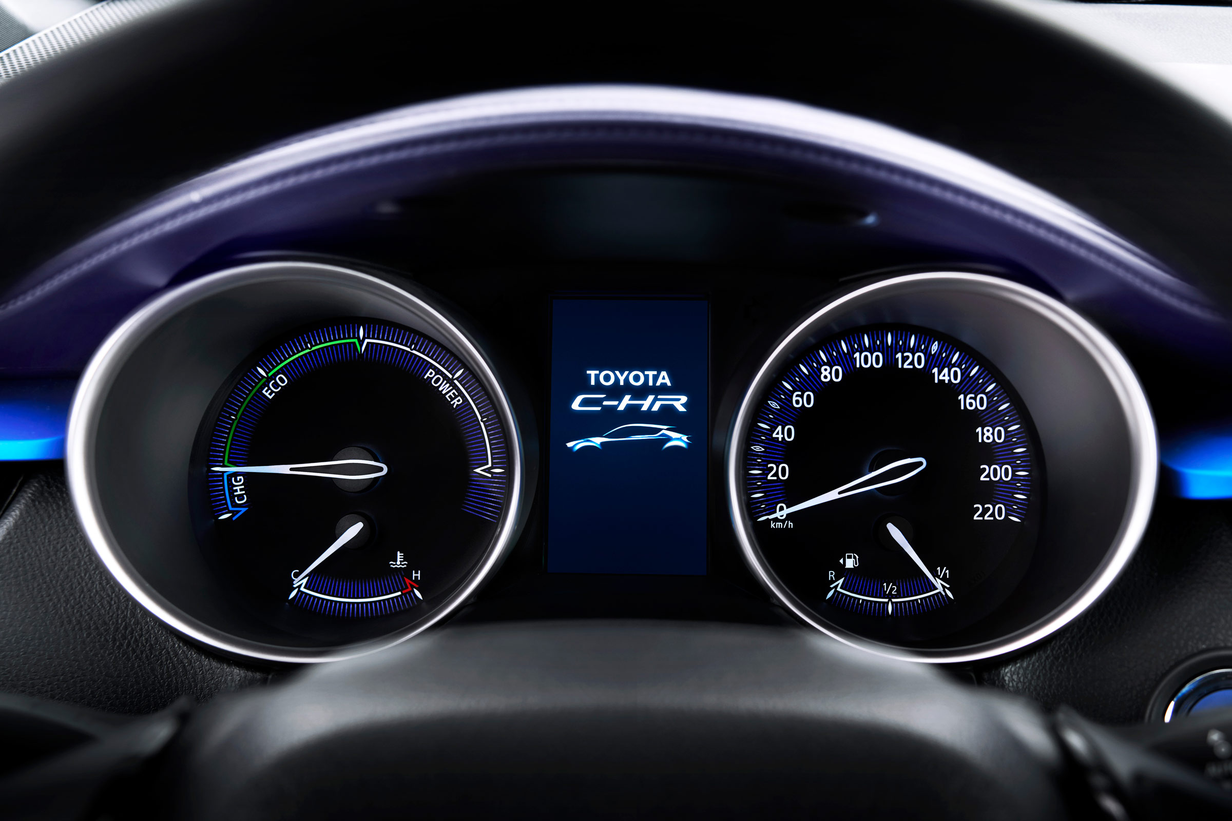 The instruments are clear and easy to rear; rev counter is replaced by a power gauge in hybrid models
