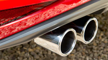 Twin, chromed exhaust exits distinguish the GTD from other diesel Golf models