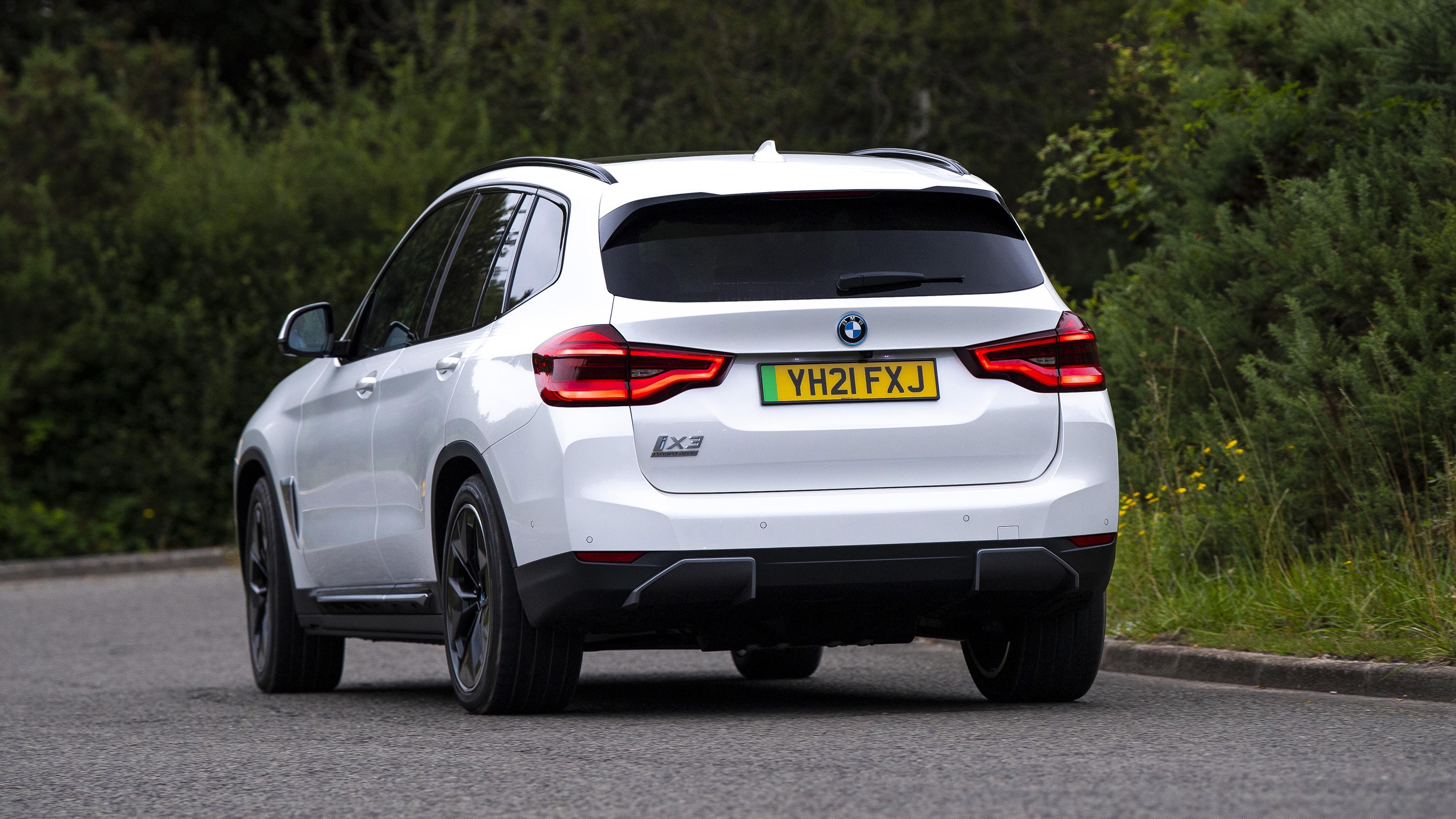 BMW iX3 SUV rear cornering