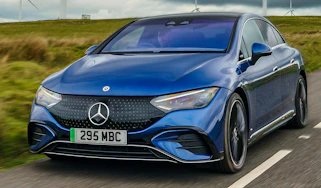 Mercedes EQE 350+ driving